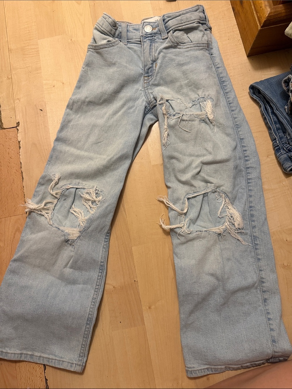 abercrombie kids Light Blue Distressed Ripped Jeans